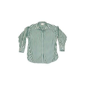 J.Crew Relaxed-Fit Re-Imagined Cotton Poplin Shirt Green White Stripe – Size 8